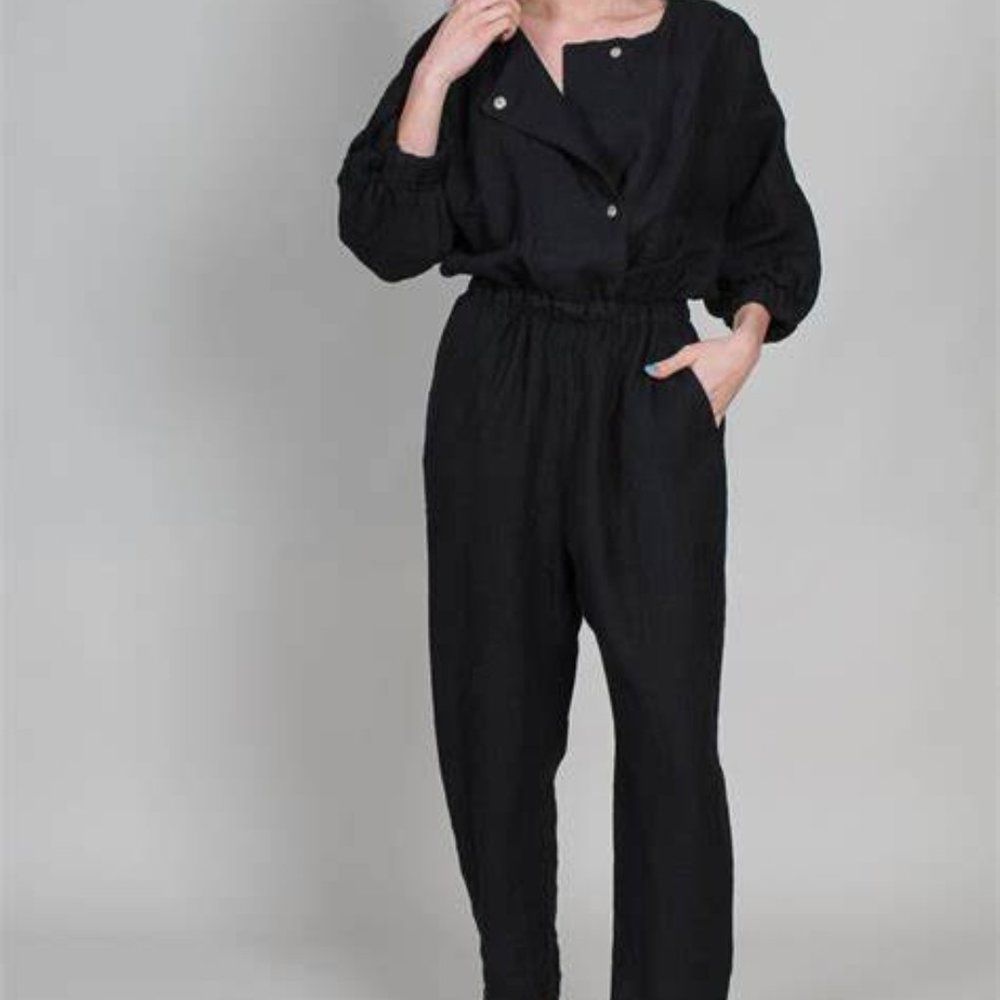 Rachel Comey Linen Jumpsuit Size 0 Black New - only worn once